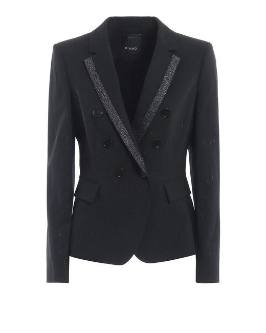 Pinko Blue Double-breasted Tailored Blazer