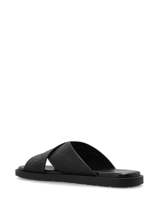 Ferragamo Black Monogram Sandals for men