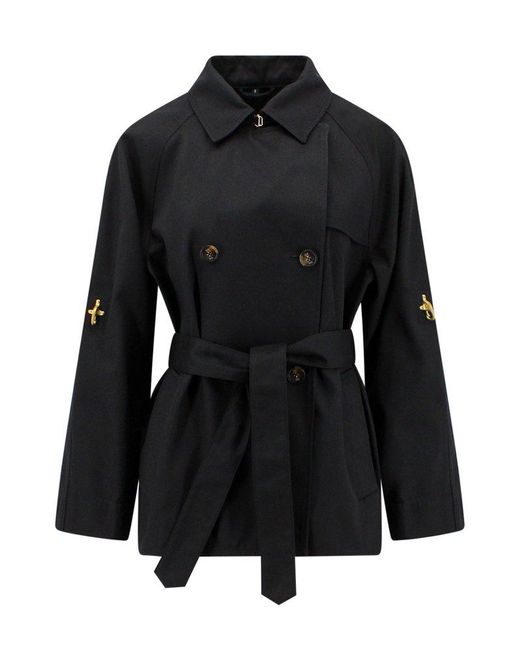 Fay Black Double-breasted Belted Trench Jacket