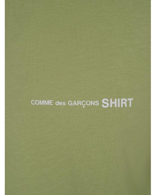Comme des Garçons Green Logo Printed Crewneck T-shirt for men