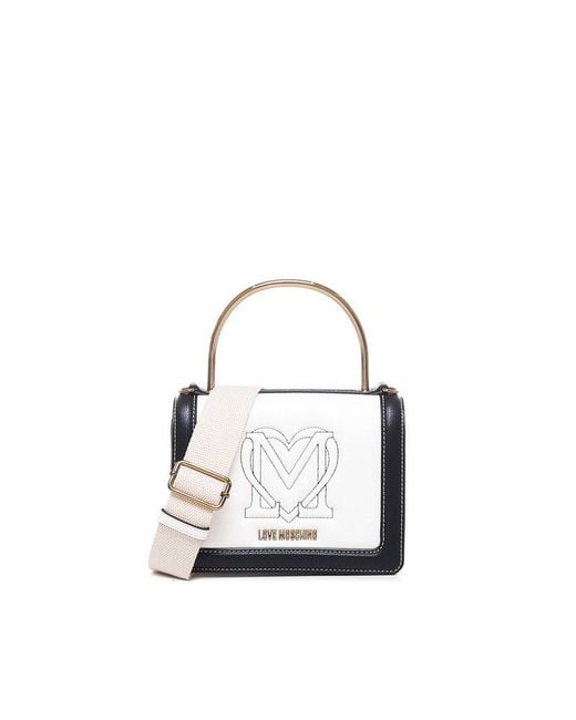 Love Moschino White Two-toned Tote Bag