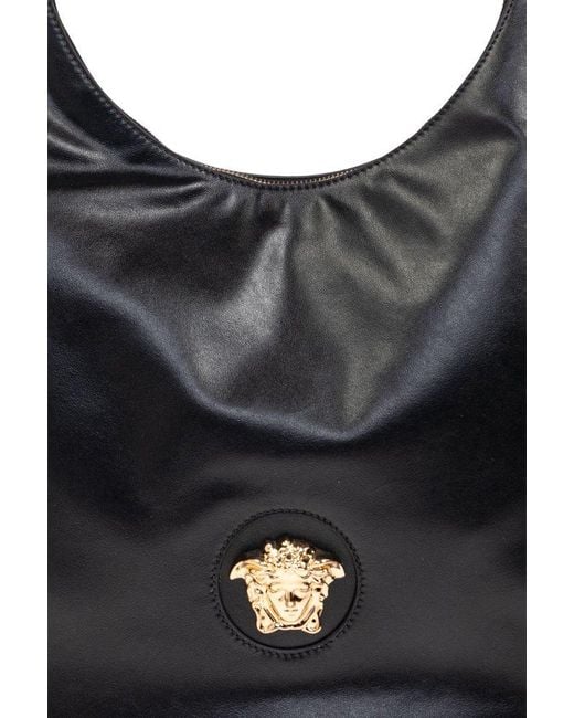 Versace Black Medusa-plaque Zipped Shoulder Bag