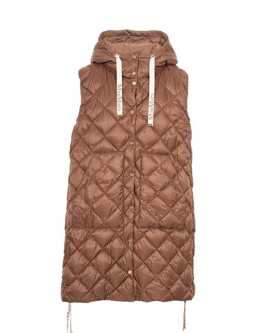 Max Mara The Cube Brown Quilted Down Vest