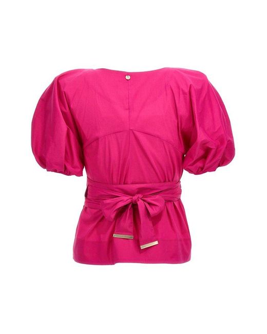 Liu Jo Puffer Sleeves Blouse in Pink | Lyst