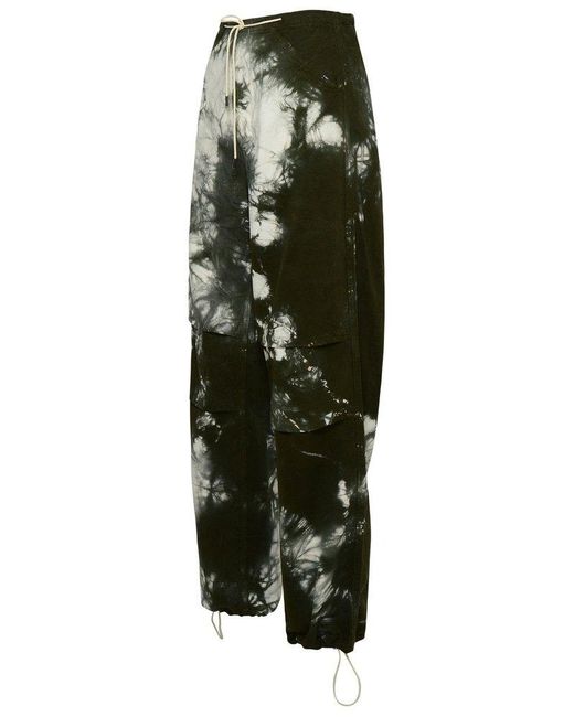 DARKPARK Green Tie-Dyed Wide-Leg Cargo Pants