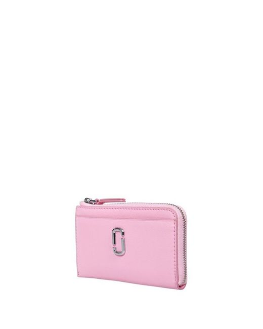 Marc Jacobs Pink Logo Plaque Zip-up Wallet