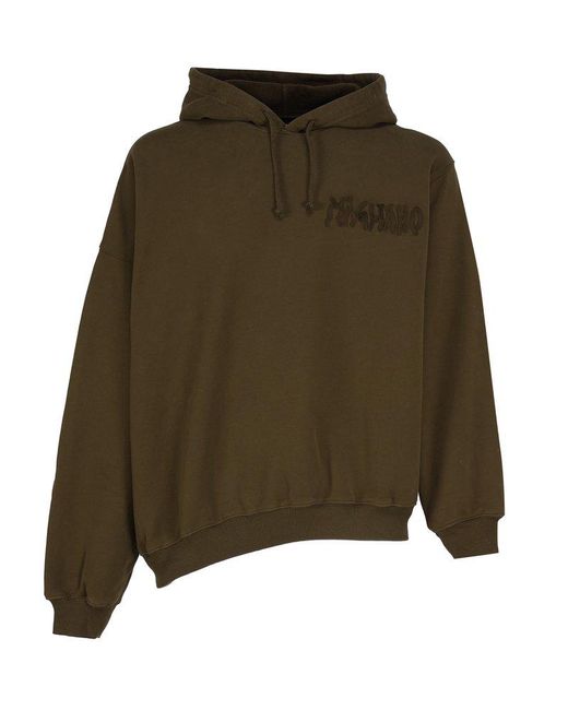 Magliano Green Logo Embroidered Drawstring Hoodie for men