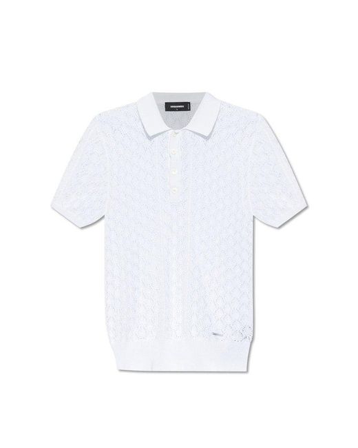 DSquared² White Cotton Polo Shirt, for men