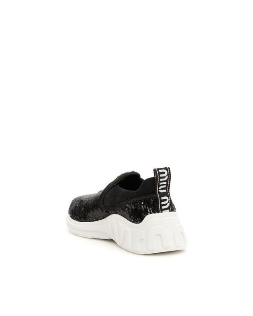 Black sequin slip on sneakers 2025