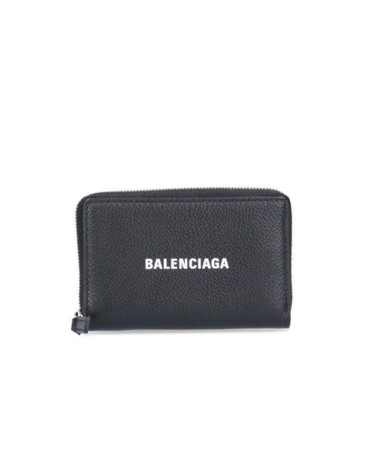 Balenciaga Leather Everyday Zip-around Wallet in Black for Men | Lyst