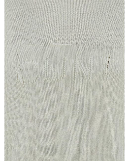 Rick Owens Gray Grey Long Sleeve Top With Cunt Writing In Wool Man for men