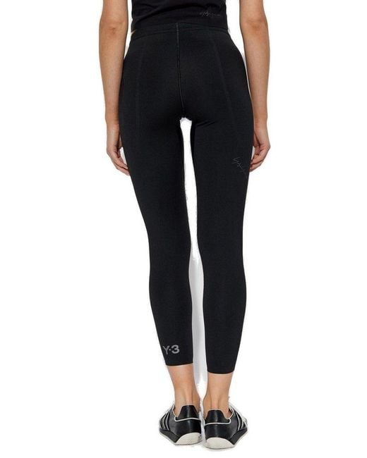 Y-3 Blue Elastic Waist Running Leggings