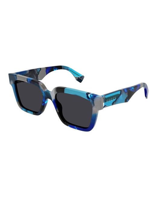 Gucci Blue Rectangle Frame Sunglasses
