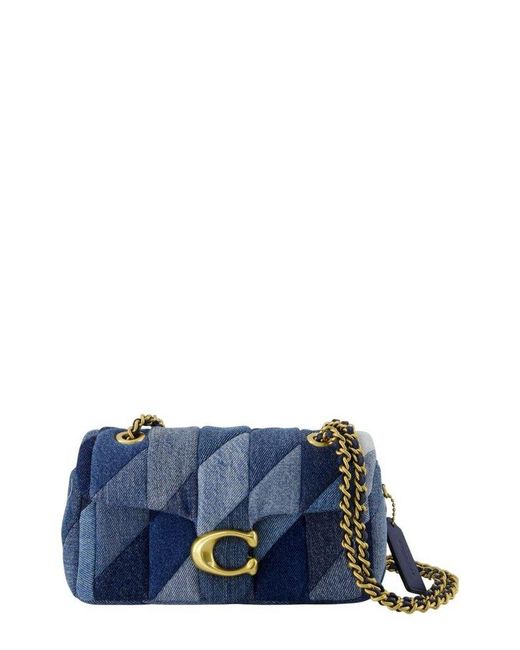 COACH Blue Patchwork Quilted Tabby 20 Shoulder Bag