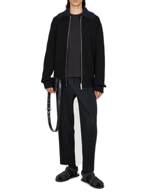 Jil Sander Black Two Way Zip-up Cardigan for men