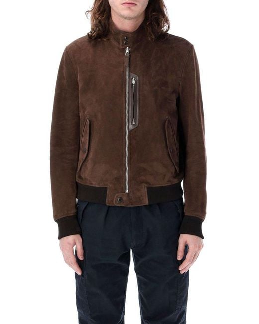 Tom Ford Brown Leather Jackets for men
