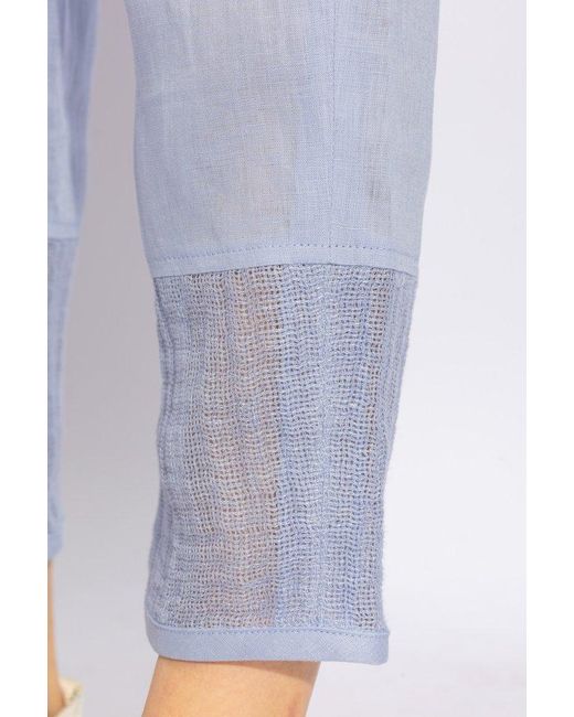 Emporio Armani Blue Linen Trousers,