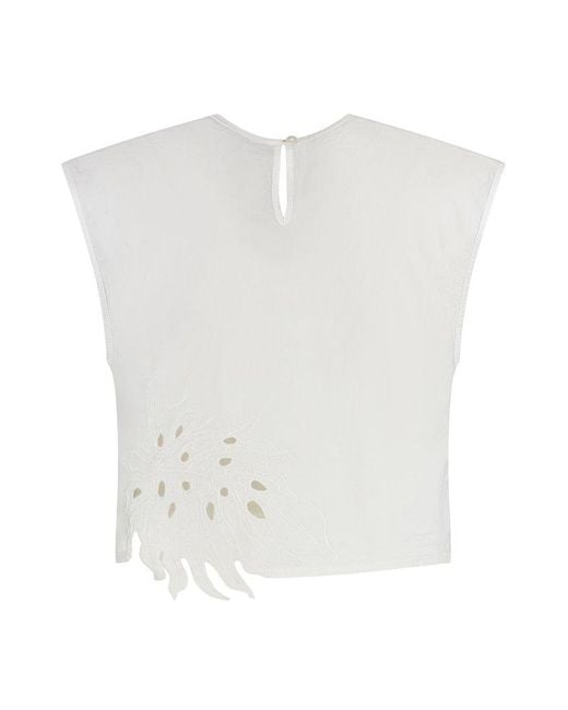 Pinko White True Colors Cotton Crop Top