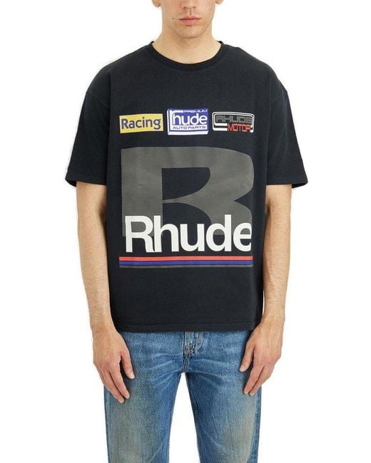 Rhude Black Petrol Patch T-Shirt for men