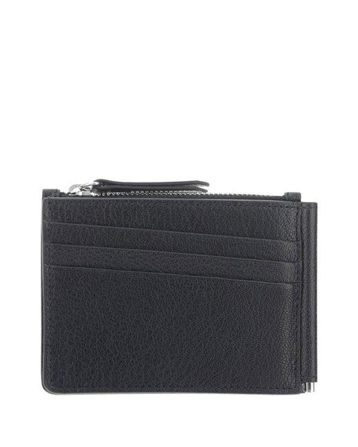 Maison Margiela Black Four-stitch Detailed Zipped Wallet for men