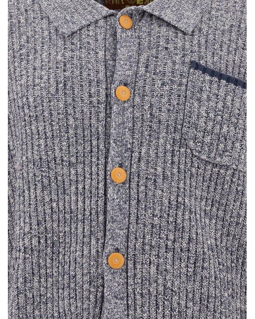 Brain Dead Gray Knit Cardigan for men