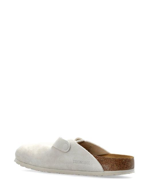Birkenstock White Boston Buckled Slip-On Clogs for men