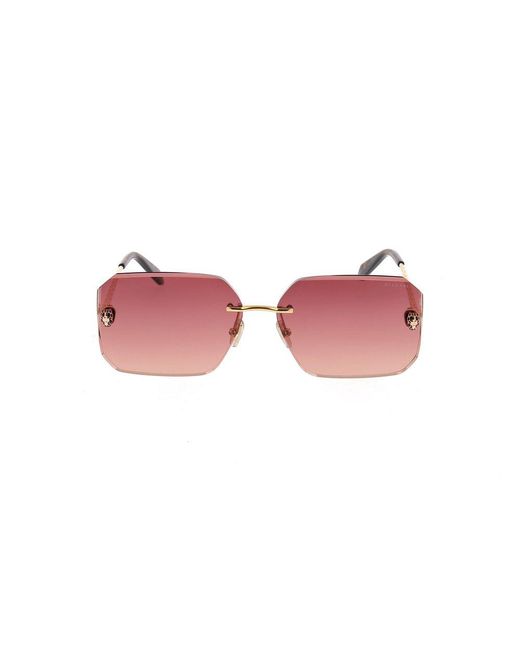 BVLGARI Pink Rectangle Frame Sunglasses