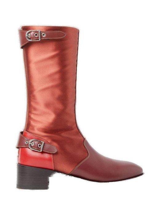 DURAZZI MILANO Red Zip Back Buckle Boots