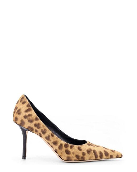 Jimmy Choo Brown Love 85 Leopard Print Pumps