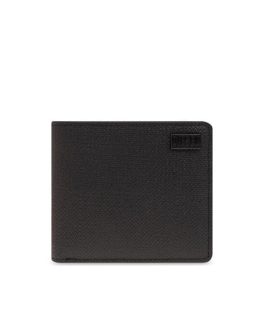 DIESEL Black Touchture 1dr Logo Plaque Bi-fold Wallet for men