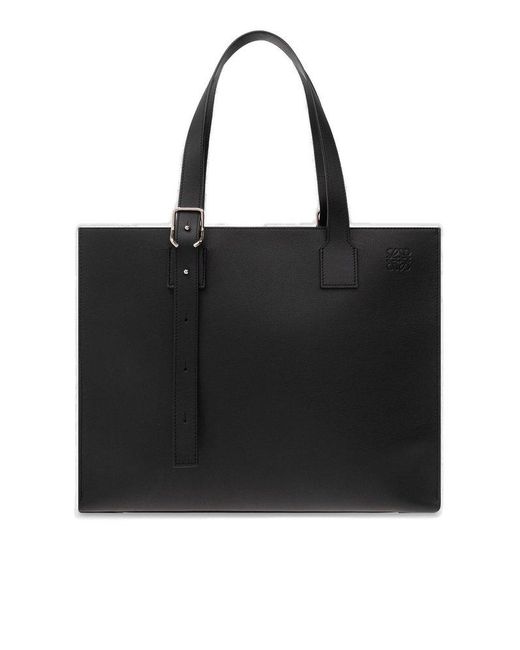 Loewe Black Buckle Horizontal Tote Bag for men