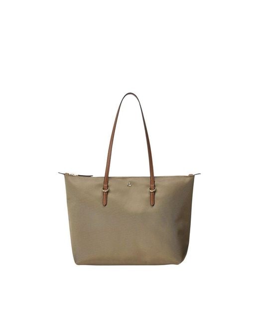 Ralph Lauren Gray Zip Top Tote