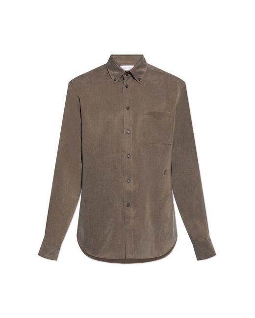 Ferragamo Brown Shirt With Pocket for men