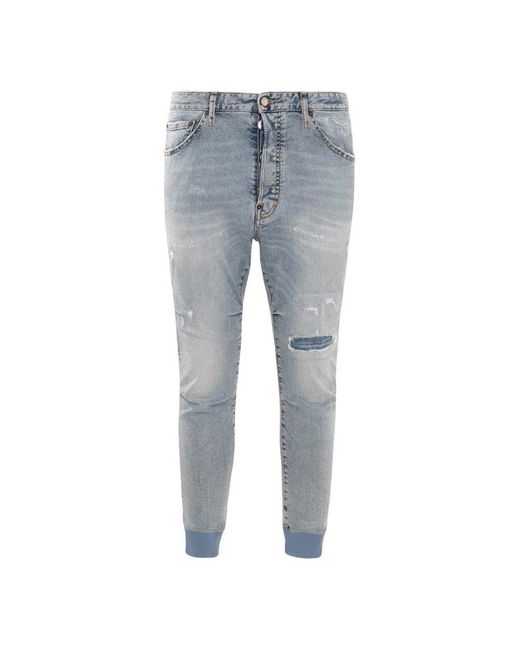 DSquared² Blue Distressed Denim Jeans for men