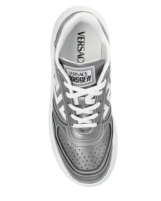 Versace White Greca Odissea Lace-up Sneakers for men