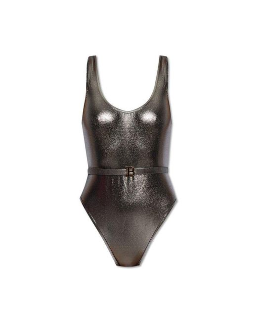 Balmain B Metallic One-piece Swimsuit