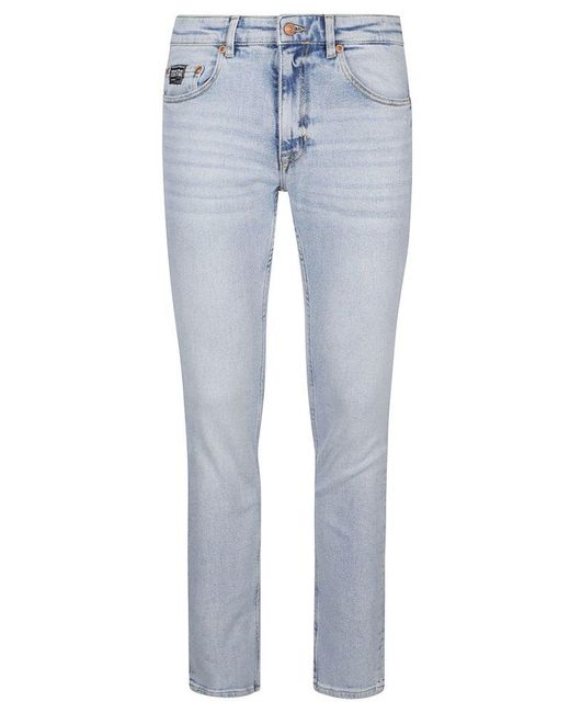 Versace Jeans Blue Logo Patch Skinny Jeans for men