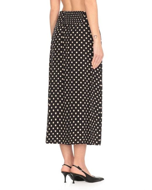 Mar De Margaritas Black Polka Dot Midi Skirt