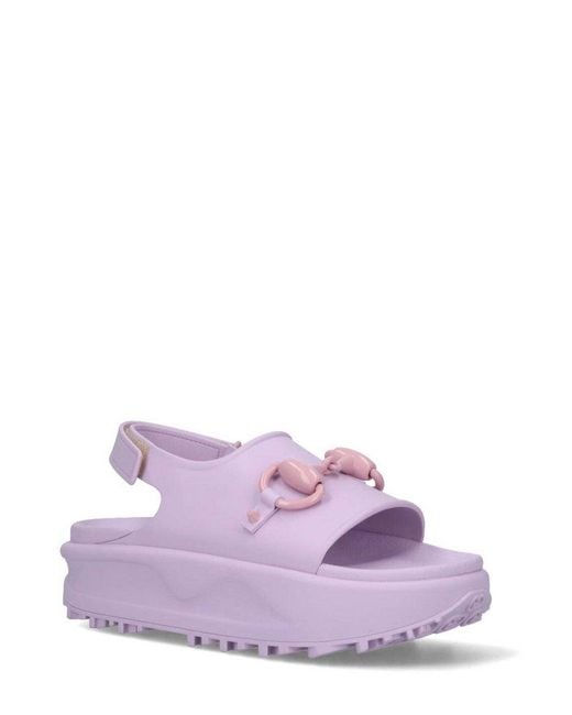 Gucci Purple Horsebit-detail Platform Sandals