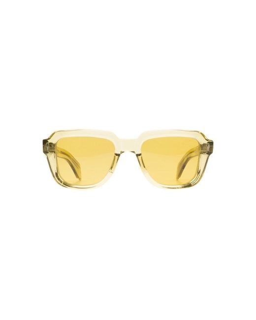 Jacques Marie Mage Yellow Suqare Frame Sunglasses