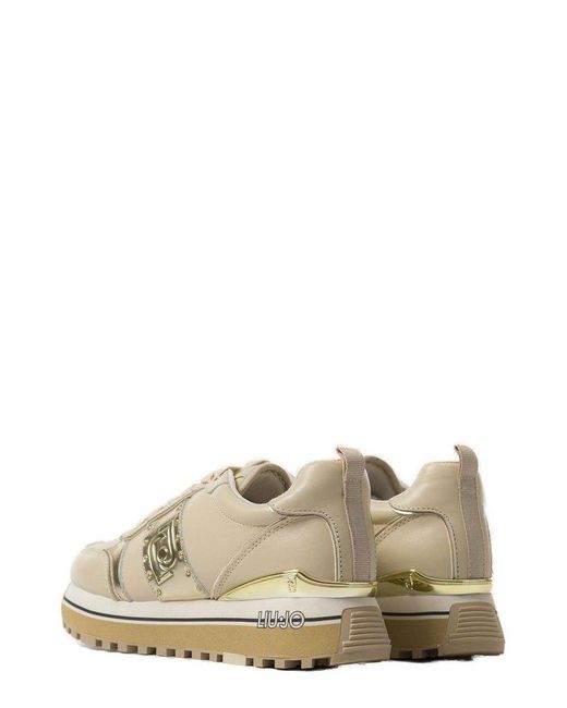 Liu Jo Natural Logo Embossed Platform Sneakers