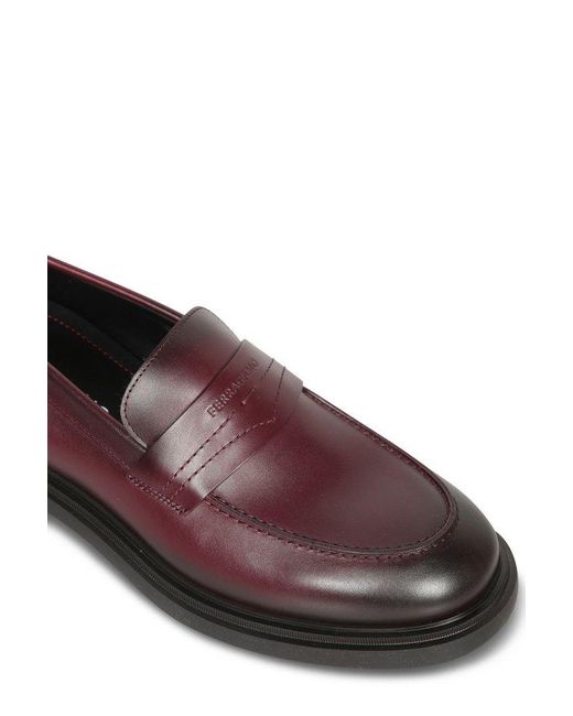 Ferragamo Brown Penny-Slot Slip-On Loafers for men