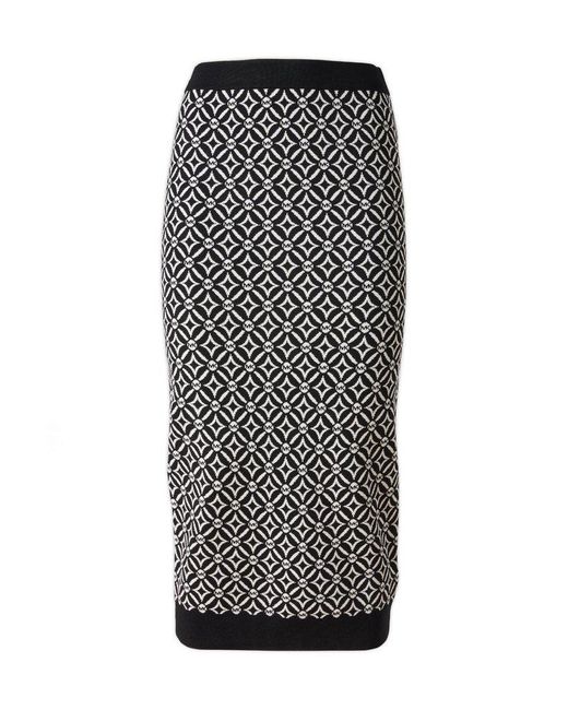 Michael Kors Black Michael Logo Jacquard Pencil Skirt