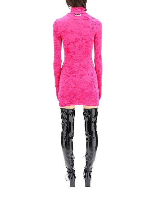 Vetements Pink Mini Dress With Gloves