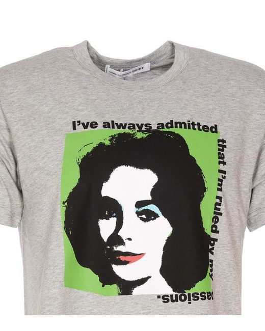 Comme des Garçons Gray Elizabeth Taylor Print T-Shirt for men