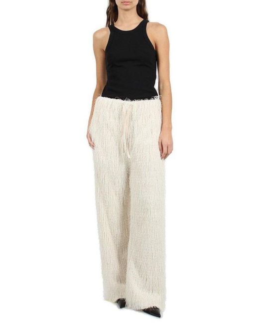 DARKPARK White Aria Fringe Pants