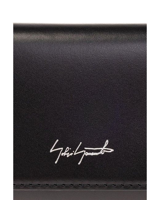 Discord Yohji Yamamoto Black Logo Printed Tri-fold Wallet