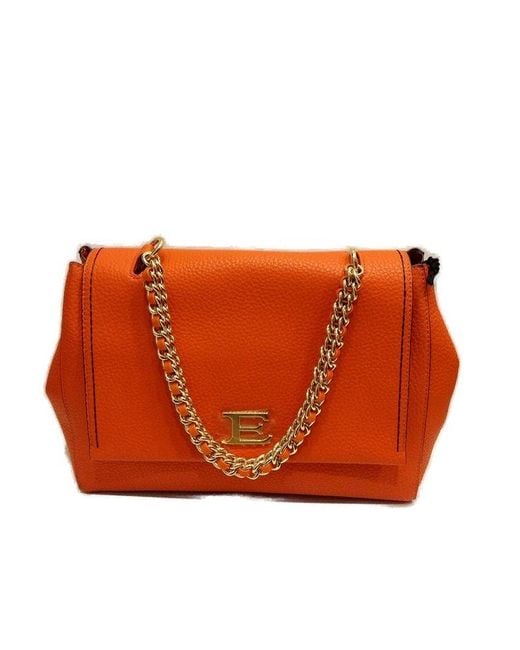 Ermanno Scervino Orange Chain-linked Shoulder Bag