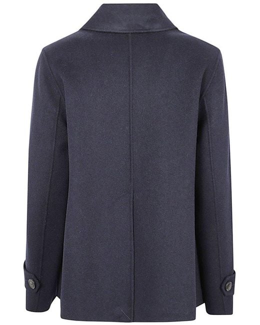 Weekend by Maxmara Blue Double-breasted Short Pea Coat
