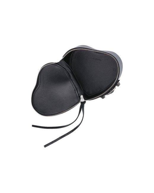 Balenciaga Black Le Cagole Heart Leather Clutch Bag
